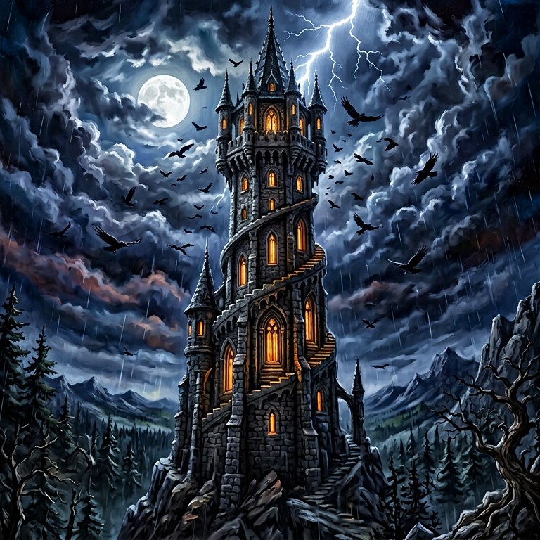 Wizard Tower - 49 piece jigsaw puzzle | Fantasy