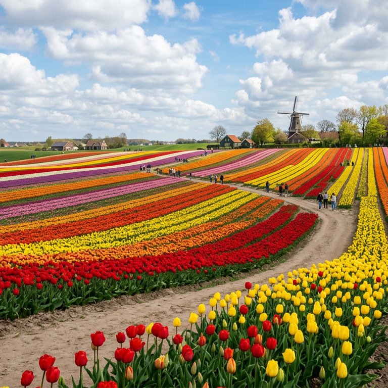 Keukenhof Tulips - 500 piece jigsaw puzzle | Flowers
