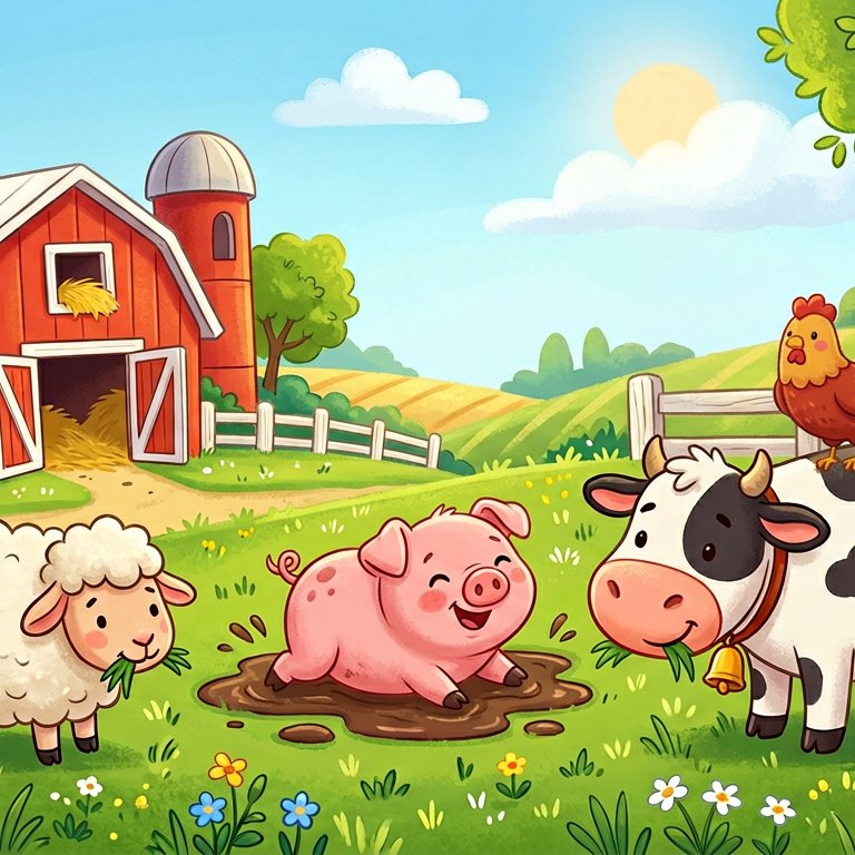 Farm Animals - 9 piece jigsaw puzzle | Kids
