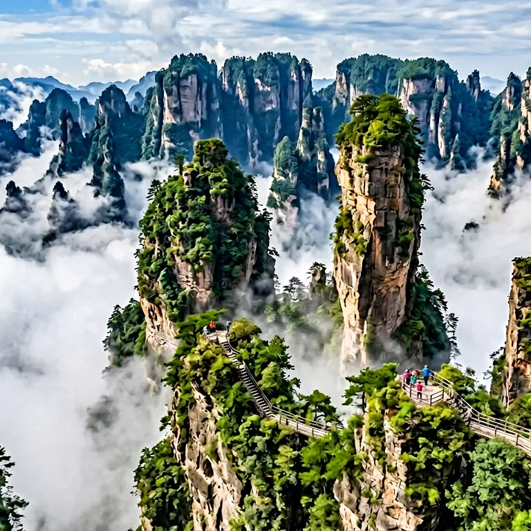 Zhangjiajie Pillars - 500 piece jigsaw puzzle | Nature
