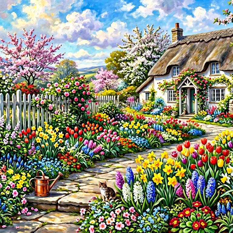 Spring Garden - 49 piece jigsaw puzzle | Seasons