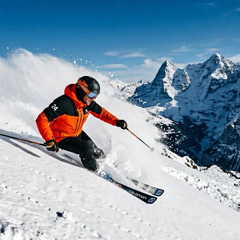 Skiing in Mountains - 100 piece jigsaw puzzle | Sports