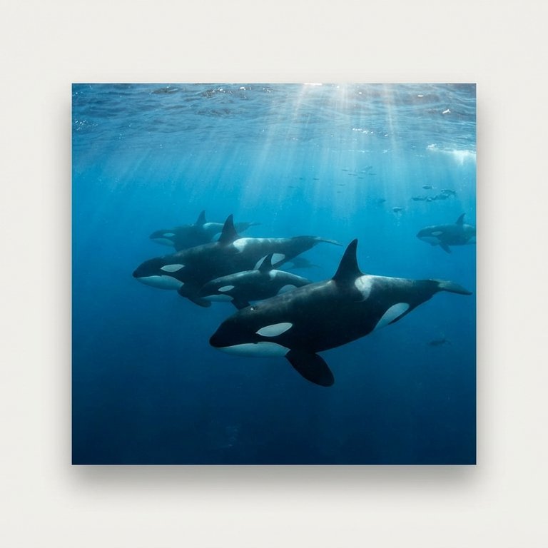 Orca Pod - 100 piece jigsaw puzzle | Underwater